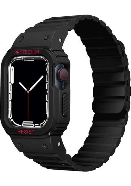 Apple Watch Ultra 49MM KRD-142 Airbag Tasarımlı Kasa Koruyuculu Silikon Kordon