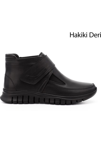 Kadın Siyah Cırlı Hakiki Deri Comfort Bot