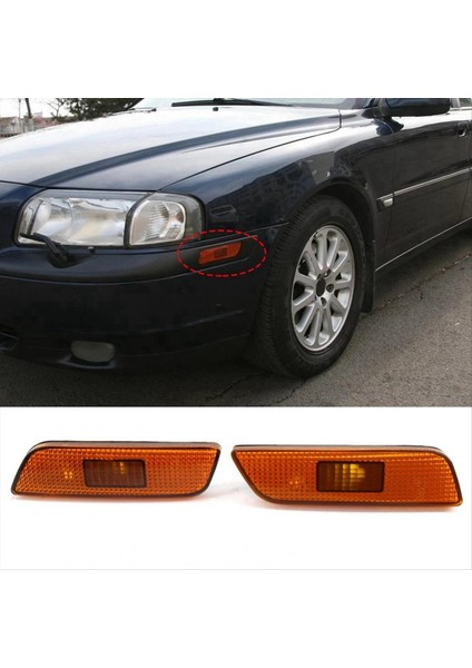 Otomotiv ön tampon çamurluk lamba işaretleyici lambası dönüş sinyali gösterge gövdesi için volvo s80 1999-2006 9188263 9188264 (Yurt Dışından)