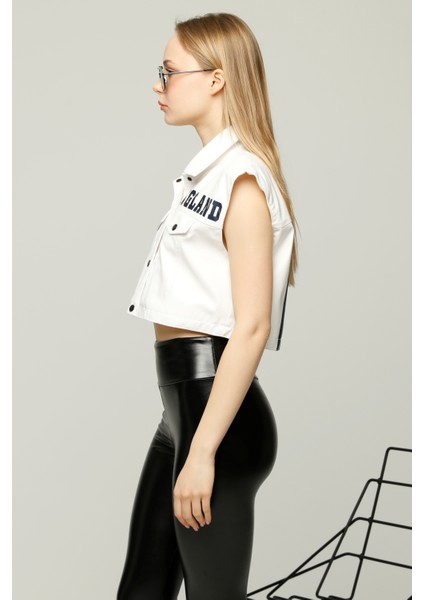 Kadın Oversize Baskılı Yelek Çıt Çıt Kapamalı Süveter modelleri