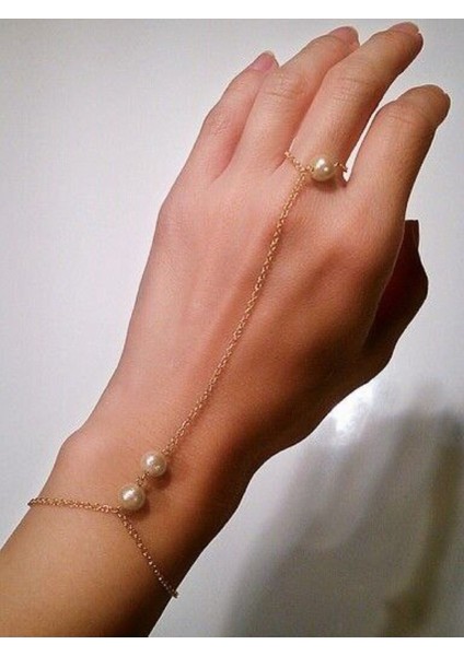 Şık Zarif Kadın Parmak Zincirli Şahmeran Bileklik Tasarımı