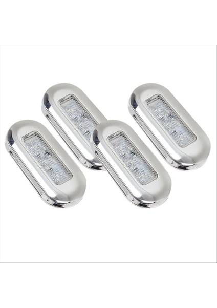 4pcs 12V tekne deniz sinyal lambası açık sınıf büyük su geçirmez LED nezaket ışıkları merdiven güverte beyaz (Yurt Dışından)