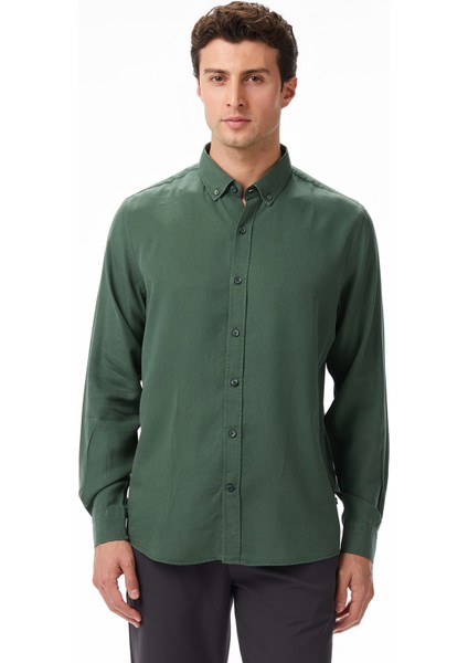 Erkek Yeşil Classic Fit Gömlek W57232T.3CL