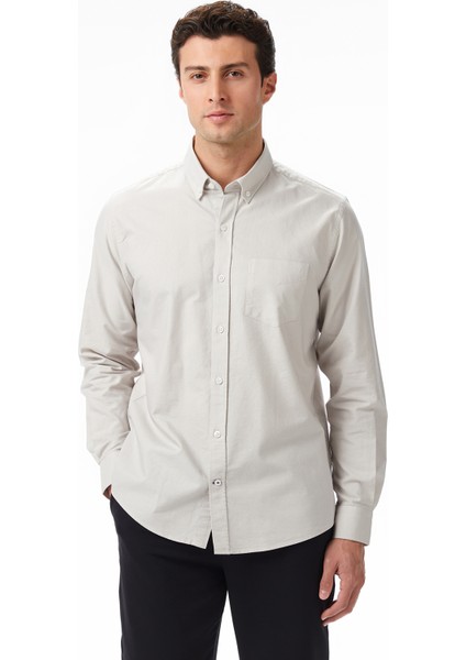 Erkek Gri Classic Fit Gömlek W57435T.0GV