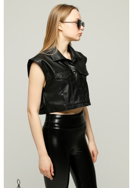 Kadın Oversize Düz Yelek Çıt Çıt Kapamalı Süveter