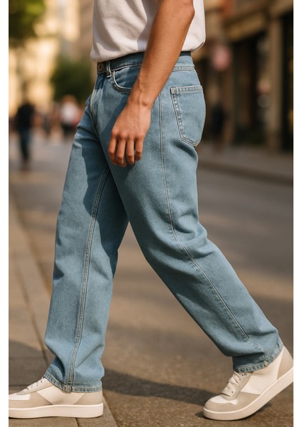 Erkek Yüksek Bel Bol Kesim Baggy Loose Fit Jean PANTOLON-C352 fiyatları