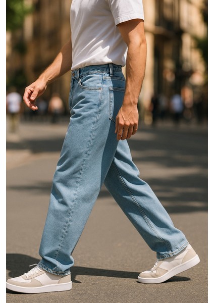 Erkek Yüksek Bel Bol Kesim Baggy Loose Fit Jean PANTOLON-C352 modelleri