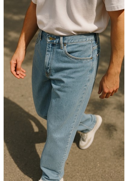 Erkek Yüksek Bel Bol Kesim Baggy Loose Fit Jean PANTOLON-C352 fırsatları