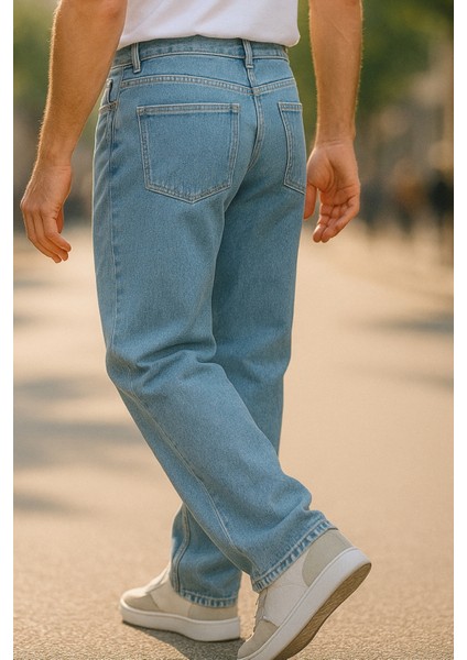 Erkek Yüksek Bel Bol Kesim Baggy Loose Fit Jean PANTOLON-C352