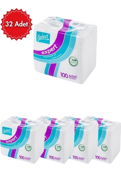 100’LÜ Mutfak Peçetesi x 32 Adet | Yumuşak ve Dayanıklı | Hijyenik Sofra Ürünü
