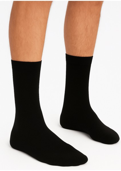 Erkek Uzun Kışlık Pamuklu Çorap %85 Pamuk,%15 Likra Siyah-Füme-Gri-Lacivert