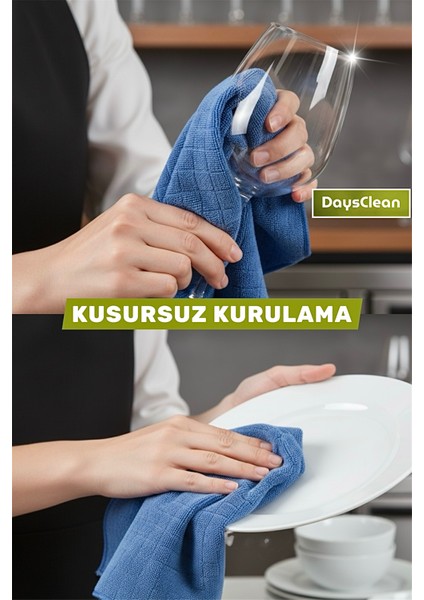 3'lü Mikrofiber Bulaşık Kurulama Bezi | Su Emici Cam Araba Temizlik Bezi | 40X40 | Leke ve Koku Yapmaz modelleri