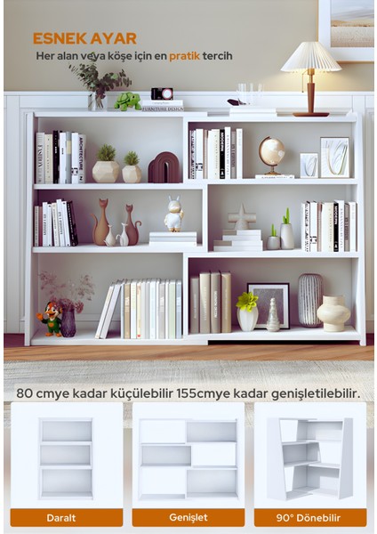 Uzatılabilir Merdiven Raflı Kitaplık Küçük Alanlar Veya Köşeler Için 3 Katlı Merdiven Tipi Alçak Kısa Kitaplık modelleri