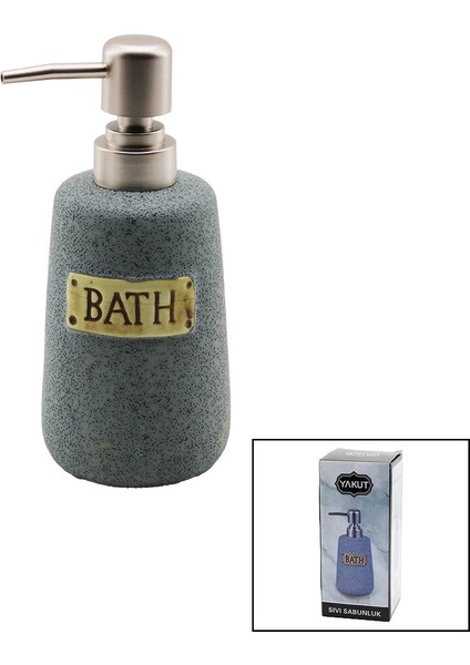 Yuvarlak Gri - Mat Desen Seramik Sıvı Sabunluk (5148)