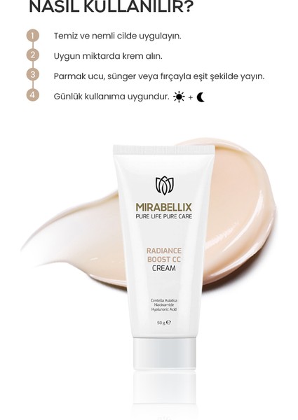 Işıltı Veren cc Krem – Centella Asiatica, Hyalüronik Asit ve Niasinamid Içerikli 50 ml