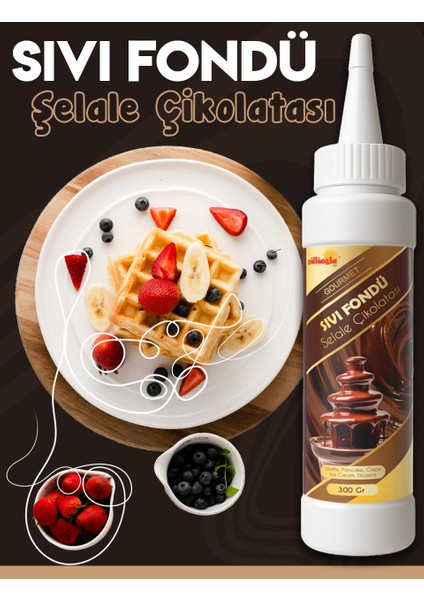 Sıvı Fondü Şelale Çikolata Sos - Waffle& Krep& Pankek& Tatlı& Dondurma& Kruvasan& San Sebastian Sos - 300 Gr / 225 ml modelleri