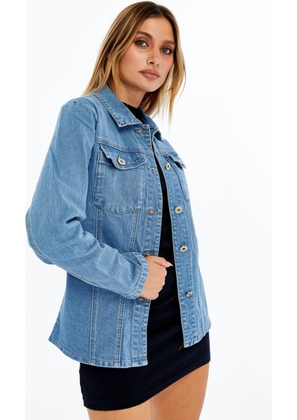 Kadın Denim Ceket – Uzun Kollu Jean Ceket, Şık ve Günlük Kombin fiyatları