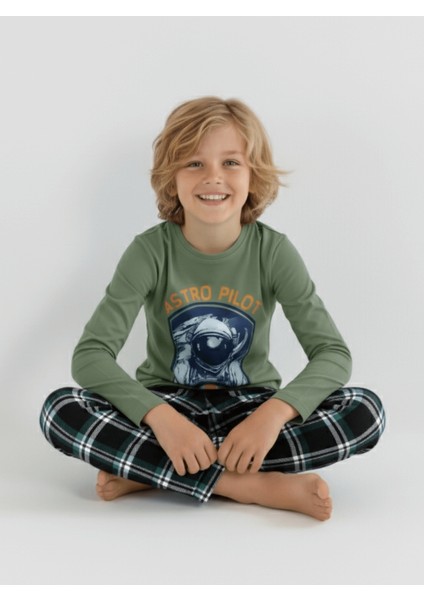 Erkek Çocuk Uzun Kollu %100 Pamuklu Pijama Takımı Astro Pilot fiyatları