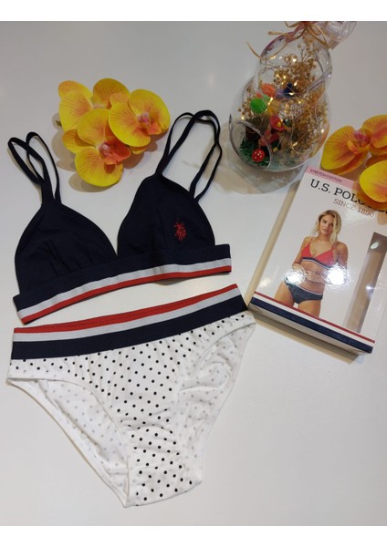 Us Polo Assn Kadın Büstiyer Slip Takım 66253 modelleri