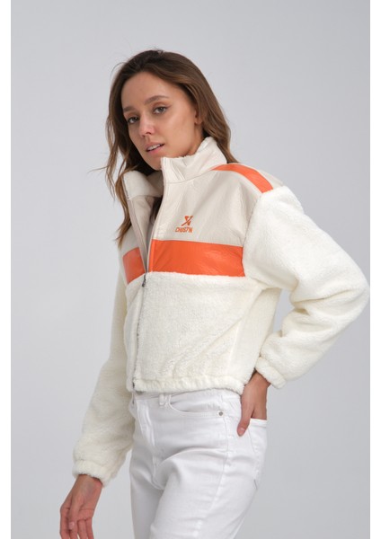 Kadın Oversize Peluş Mevsimlik Hırka Baskılı Ceket Puf Deri Garnili Motorcu Yarışçı Mont Yünlü Ceket fırsatları