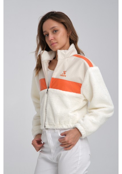 Kadın Oversize Peluş Mevsimlik Hırka Baskılı Ceket Puf Deri Garnili Motorcu Yarışçı Mont Yünlü Ceket indirimleri