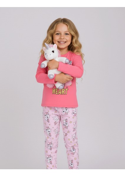 Kız Çocuk Uzun Kollu %100 Pamuklu Pijama Takımı Unicat fırsatları