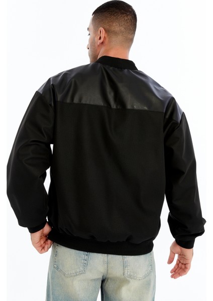 Erkek Oversize Baskılı Motorcu Montu Rüzgara ve Suya Dayanıklı Kolej Ceket