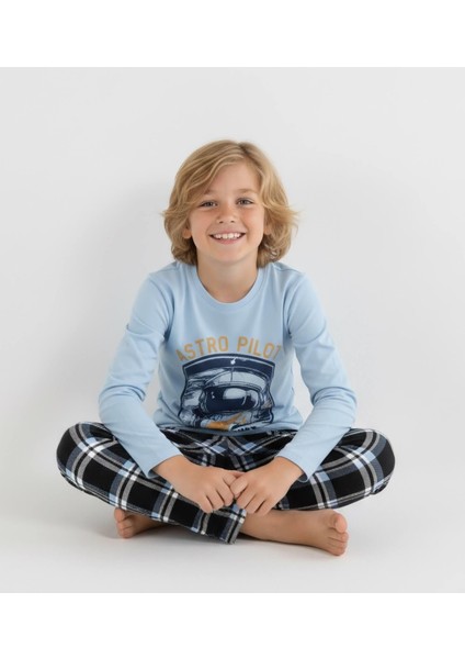 Erkek Çocuk Uzun Kollu %100 Pamuklu Pijama Takımı Astro Pilot fiyatları