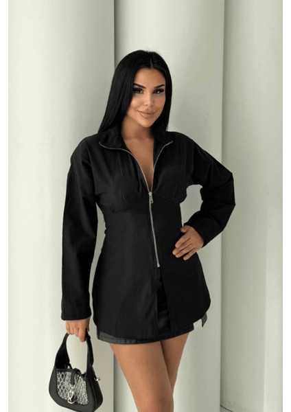 Kadın V Yaka Fermuarlı Gömlek modelleri