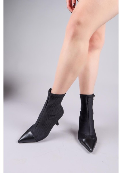 Virrey Cilt Garnili Strech Topuklu Bot Siyah modelleri