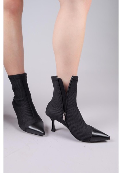 Virrey Cilt Garnili Strech Topuklu Bot Siyah indirimleri