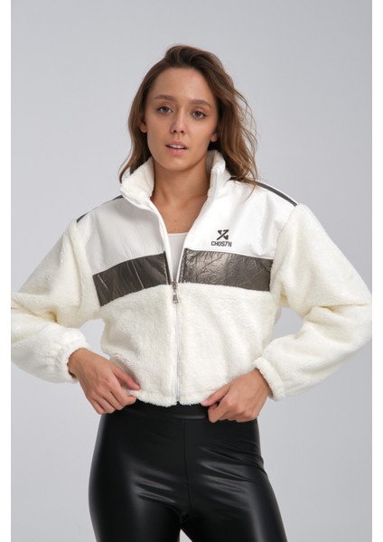 Kadın Oversize Peluş Mevsimlik Hırka Baskılı Ceket Puf Deri Garnili Motorcu Yarışçı Mont Yünlü Ceket fırsatları