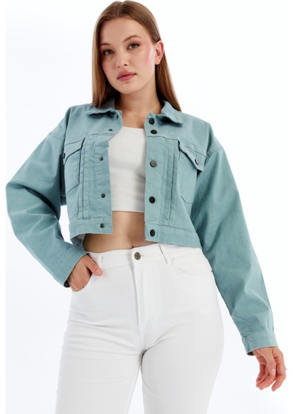 Kadın Bomber Gabardin Ceket Çıt Çıt Düğmeli Kolej Kot Ceket Cepli Renkli Kolay Kombinlenebilen Ceket modelleri