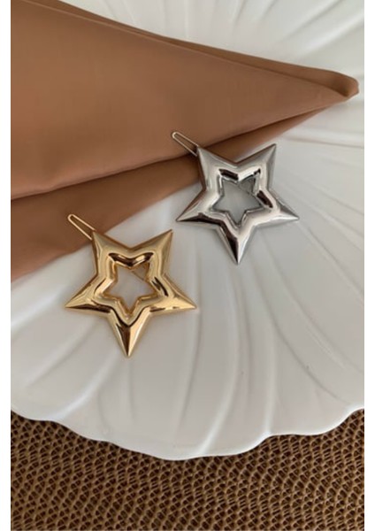 Yıldız Tasarım Metal Halka Çıt Çıt Klipsli Pinterest Toka