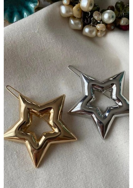 Yıldız Tasarım Metal Halka Çıt Çıt Klipsli Pinterest Toka