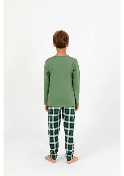 Erkek Çocuk Uzun Kollu %100 Pamuklu Düğme Detaylı Pijama Takımı Everest fırsatları