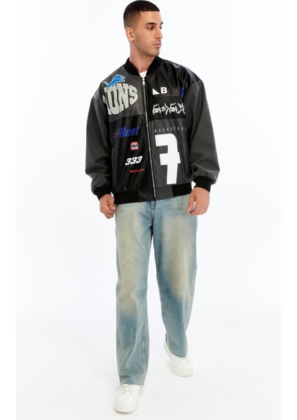 Erkek Oversize Baskılı Motorcu Montu Rüzgara ve Suya Dayanıklı Kolej Ceket modelleri