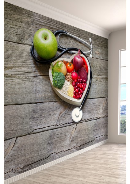Sağlıklı Yaşam ve Beslenme Temalı Duvar Kağıdı