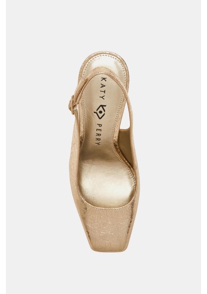 The Square Sling Kadın Altın Topuklu Ayakkabı indirimleri