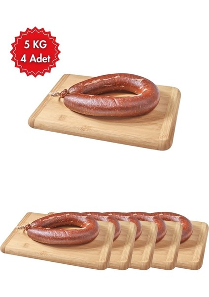 Kasap Sucuk 5 kg x 4 Adet | Geleneksel Baharatlı Yoğun Lezzet | Kahvaltı, Izgara ve Yemekler Için