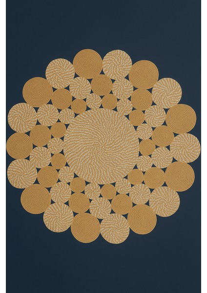 Leo Trio Yuvarlak Jüt Hasır Kilim –doğal, El Işçiliği Dekoratif Halı Modeli Sofistike ve Şık Tasarım fiyatları