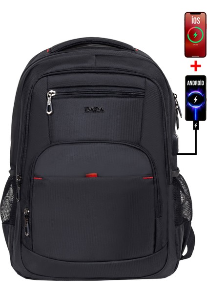 Okul ve Günlük Siyah Erkek Sırt Çantası USB Type-C Aparat Ortopedik Sırt ve Omuz Askısı 14-15,6 Inç fiyatları