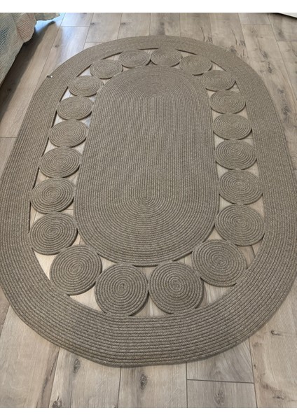 Cookie Taş Kırçıllı Jüt Kordon Hasır El Örgüsü Kilim Oturma Odası Antre Mutfak indirimleri