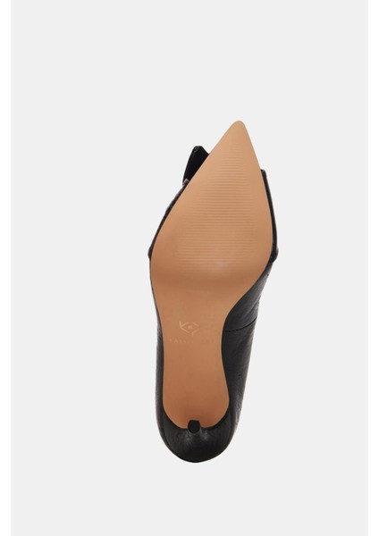 The Revival Bow Kadın Siyah Kurdela Topuklu Ayakkabı