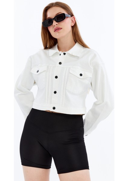 Kadın Bomber Gabardin Ceket Çıt Çıt Düğmeli Kolej Kot Ceket Cepli Renkli Kolay Kombinlenebilen Ceket fiyatları