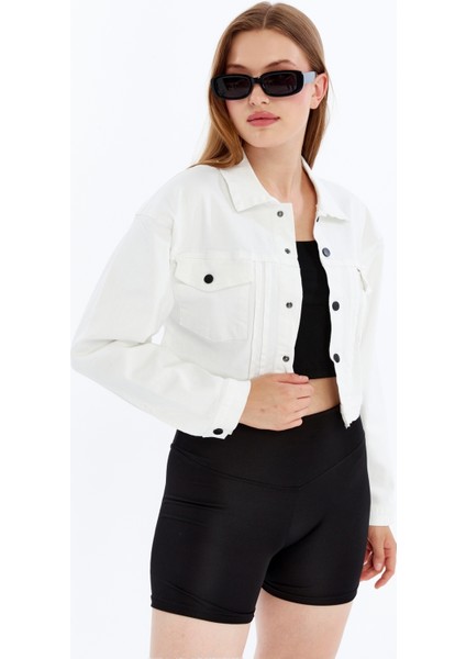 Kadın Bomber Gabardin Ceket Çıt Çıt Düğmeli Kolej Kot Ceket Cepli Renkli Kolay Kombinlenebilen Ceket indirimleri