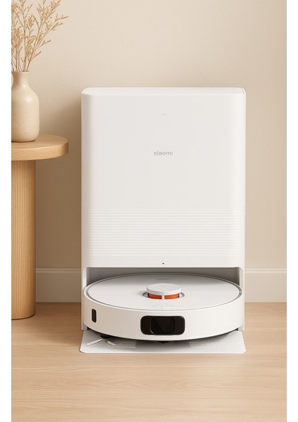 7000PA Yüksek Emiş Güçlü Istasyonlu Akıllı Halı Algılama Özellikli Robot Süpürge | Kendini Temizleme, Otomatik Paspas Bezi Yıkama, Sıcak Hava ile Kurutma + Lambader(Onerous)