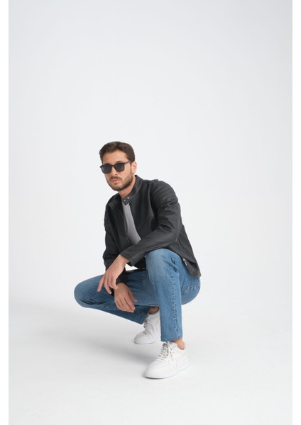 Erkek Fit Kalıp Motorcu Mont Düz Yarışçı Ceket Kolej Mont modelleri