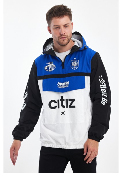 Erkek Baskılı Iki Renk Fermuarlı Motorcu Yağmurluk Su Geçirmez Yarışçı Ceket Baskılı Kolej Mont fiyatları