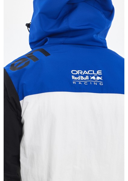 Erkek Baskılı Iki Renk Fermuarlı Motorcu Yağmurluk Su Geçirmez Yarışçı Ceket Baskılı Kolej Mont